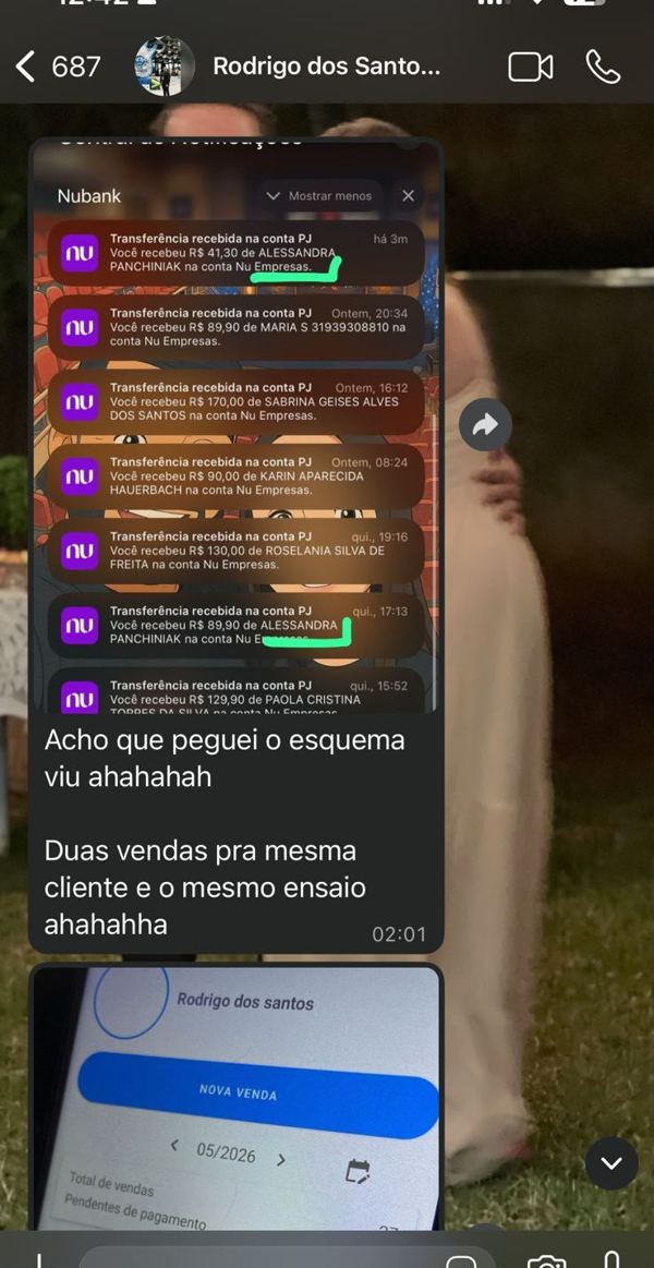 Aluno Rodrigo vendendo